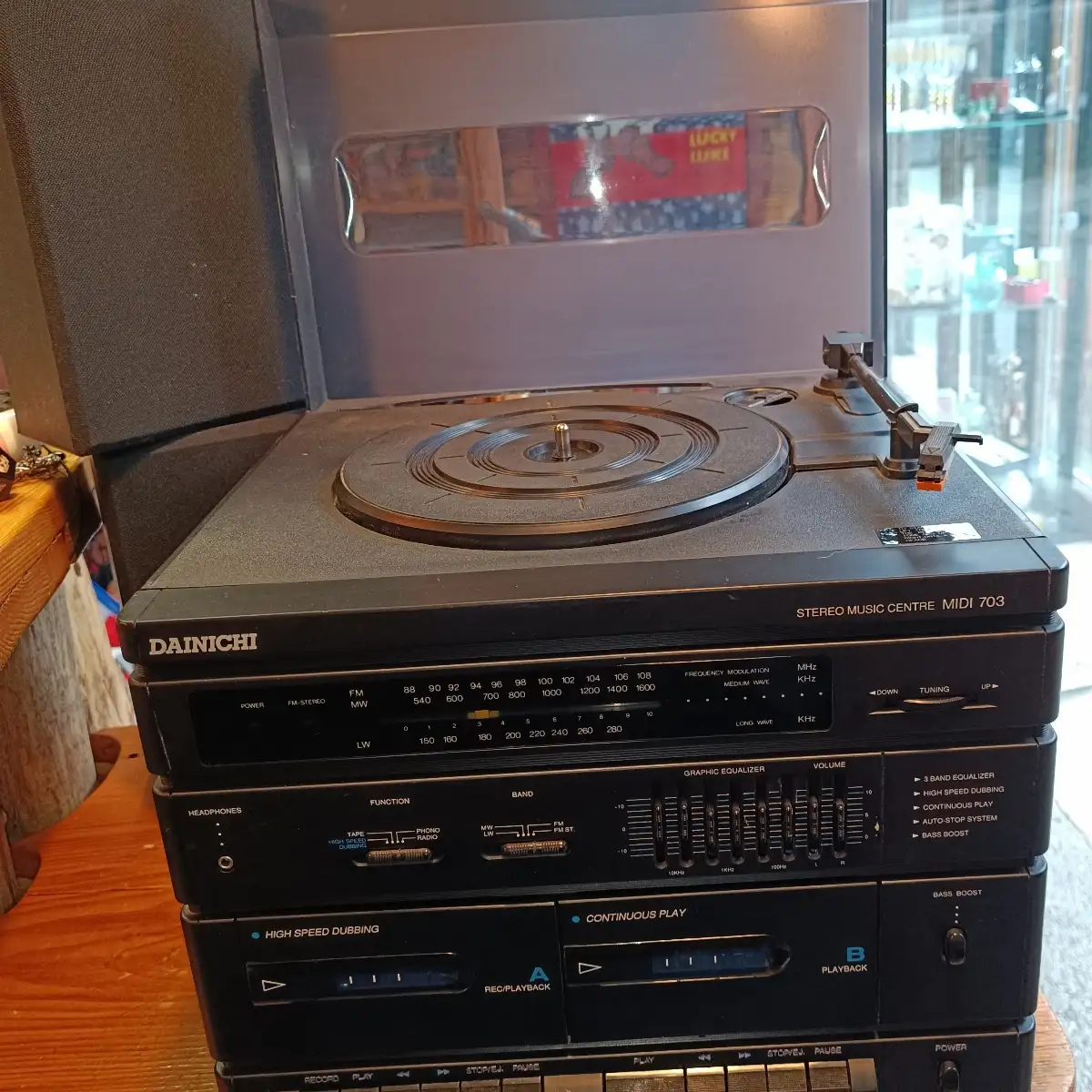 Chaine hi-fi double cassettes, radio et vinyle